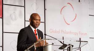 Tony Elumelu speaking at the Global Philanthropy Forum